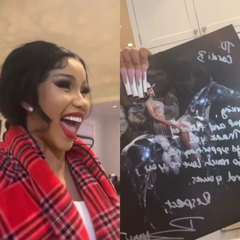 Cardi B receives ‘Renaissance’ vinyl autographed by Beyoncé: “I’m going to put it in a glass frame”