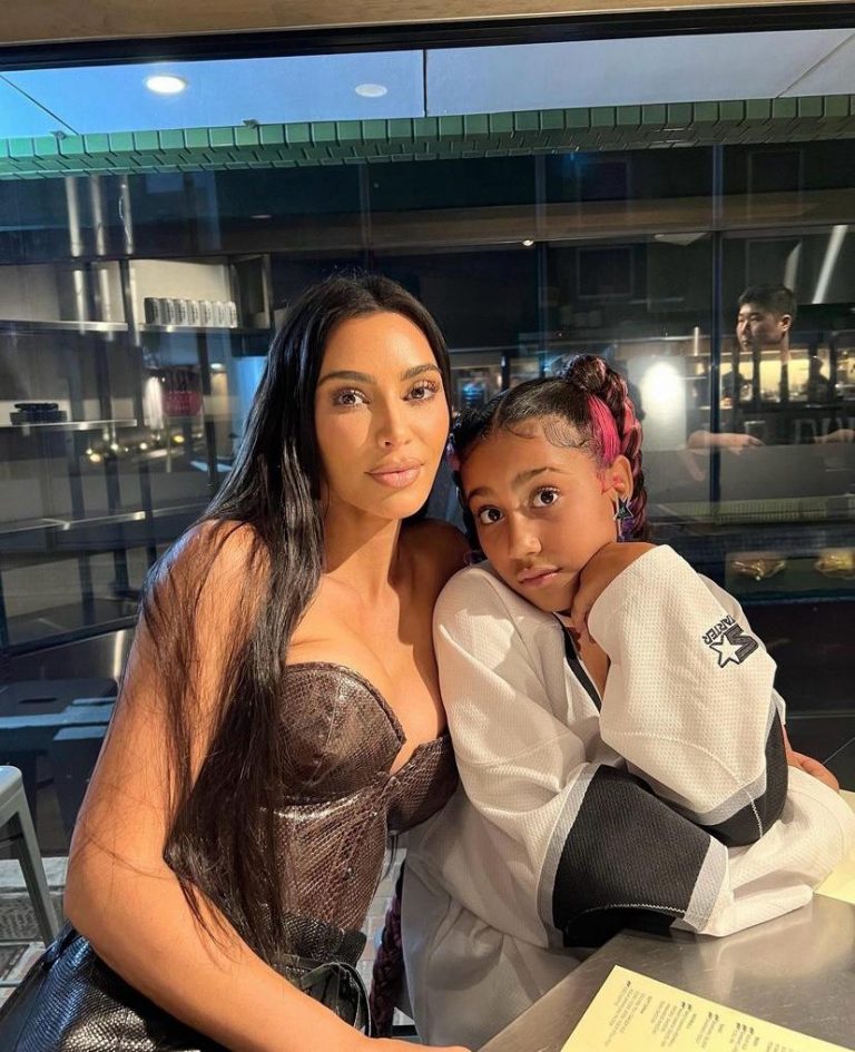 North West receives a personalized bag with her mom Kim Kardashian’s crying face on it