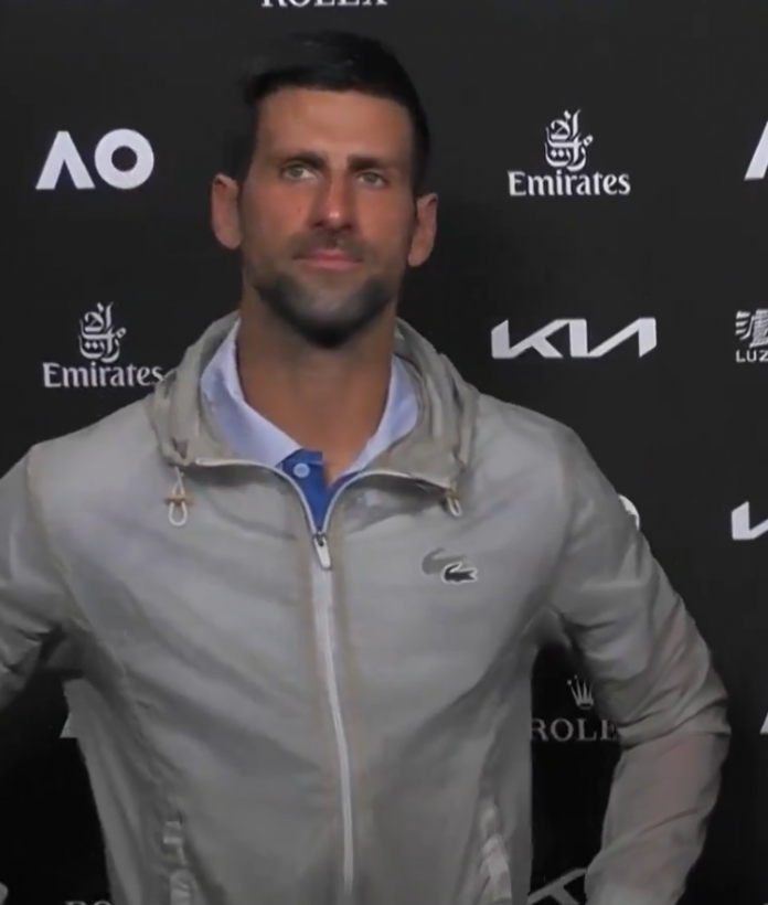 After winning the match, Djokovic admitted to copying the celebration, describing it as 